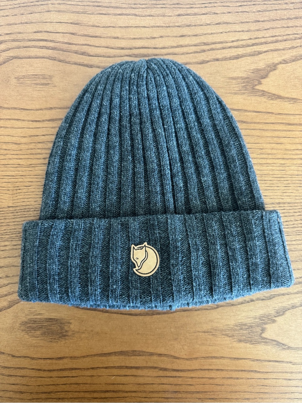 Fjallraven Ribbed Fold-Over Beanie - Charcoal